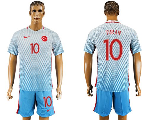 Turkey #10 Turan Away Soccer Country Jersey - Click Image to Close